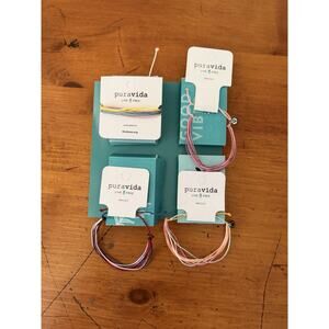 Pura Vida Bracelet Lot of 4 NIP Adjustable Surf-Style Bracelets Positive-Vibes